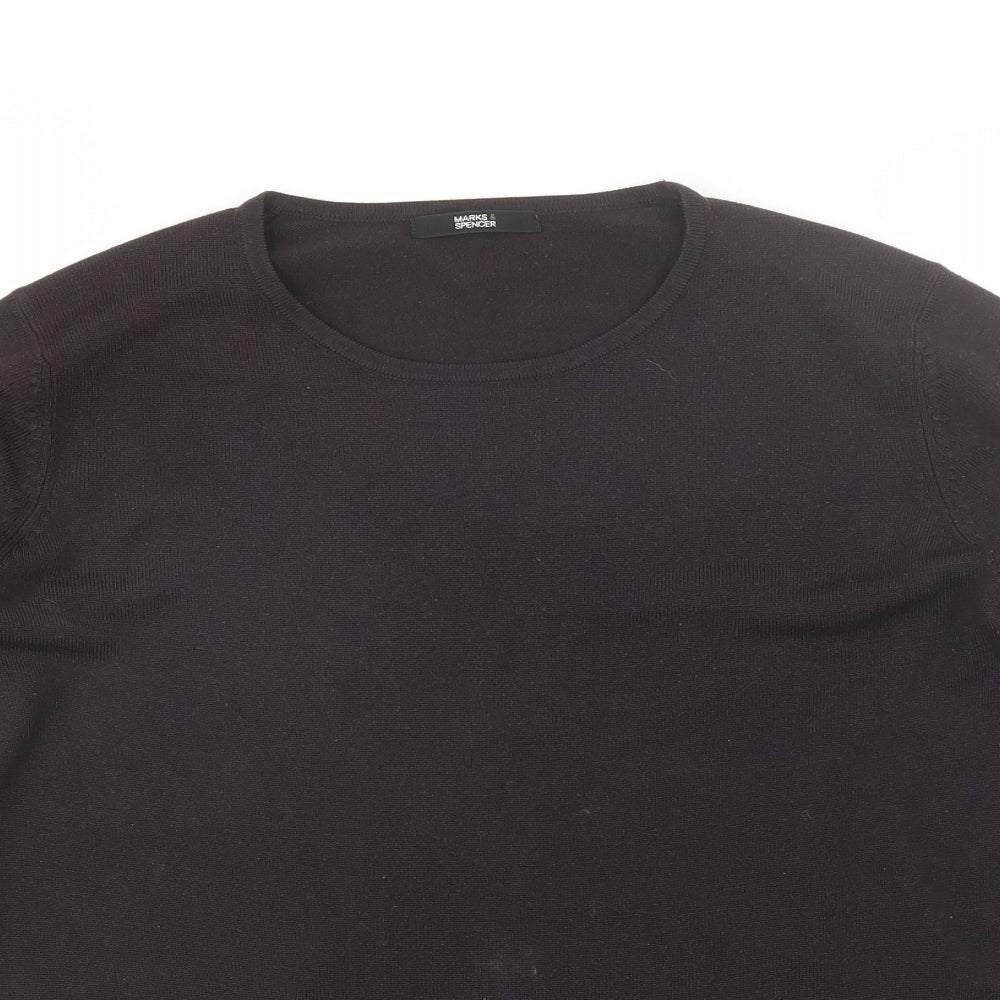 Marks and Spencer Womens Brown Round Neck  Acrylic Pullover Jumper Size 12