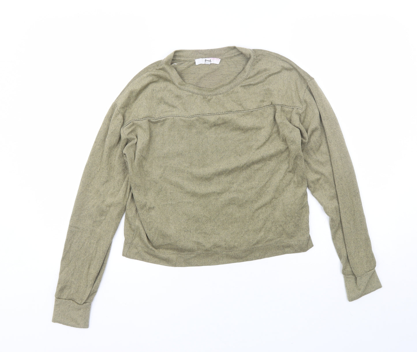 Find Womens Green Round Neck  Polyester Pullover Jumper Size S