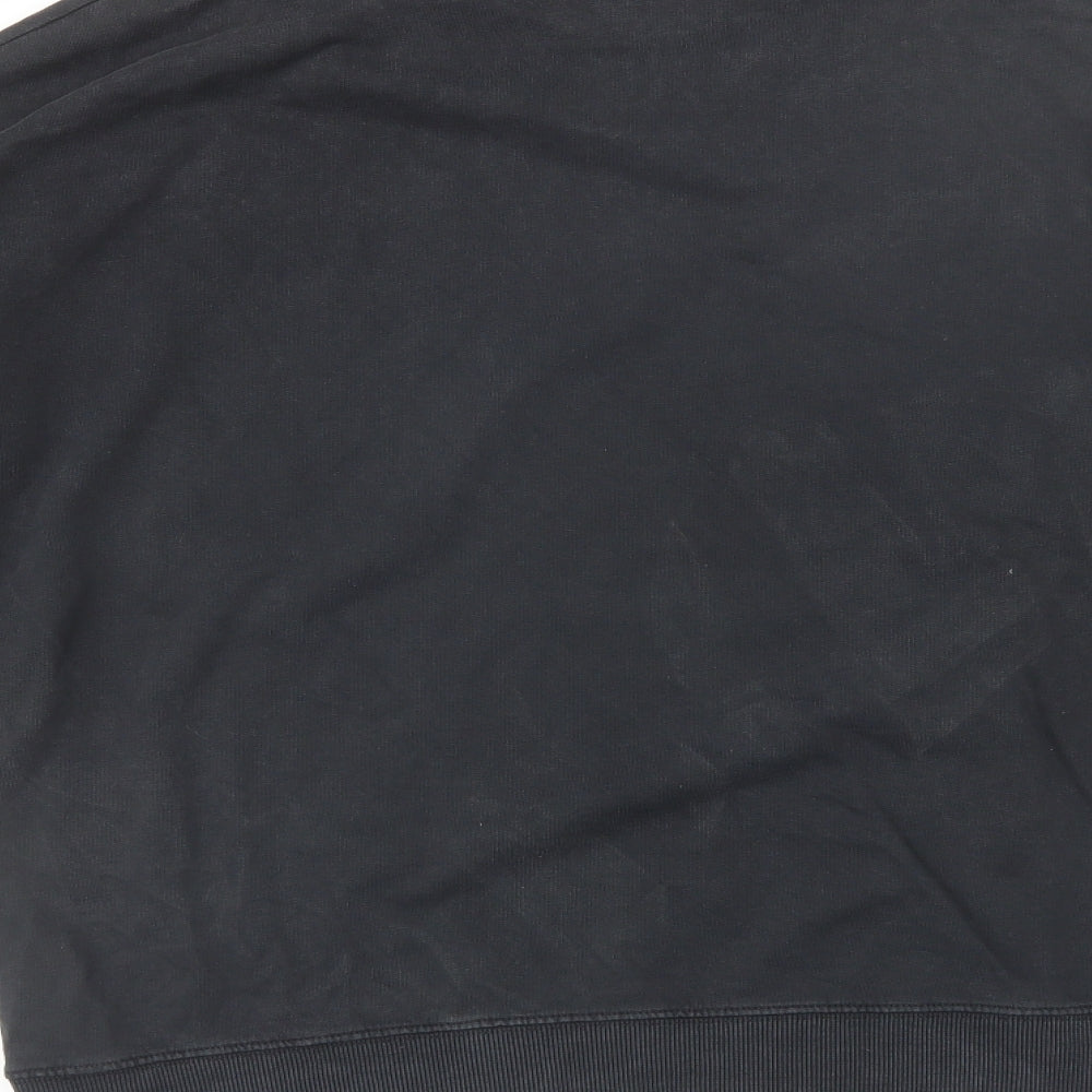 New Look Womens Black Round Neck  Cotton Pullover Jumper Size S   - Moon