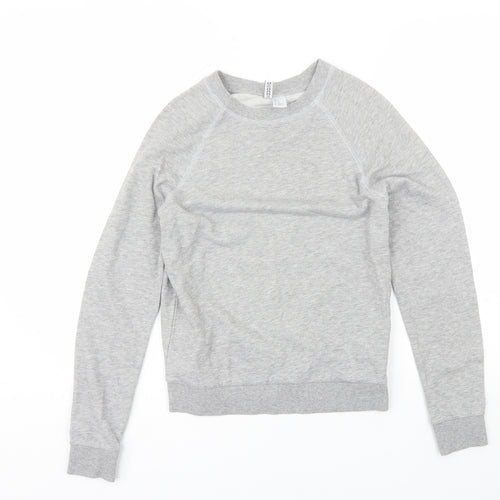 Divided Womens Grey Round Neck  Cotton Pullover Jumper Size XS