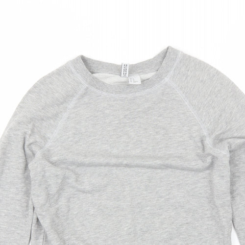 Divided Womens Grey Round Neck  Cotton Pullover Jumper Size XS