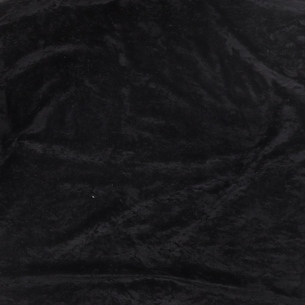 essence Womens Black  Polyester Basic Button-Up Size 26 Collared
