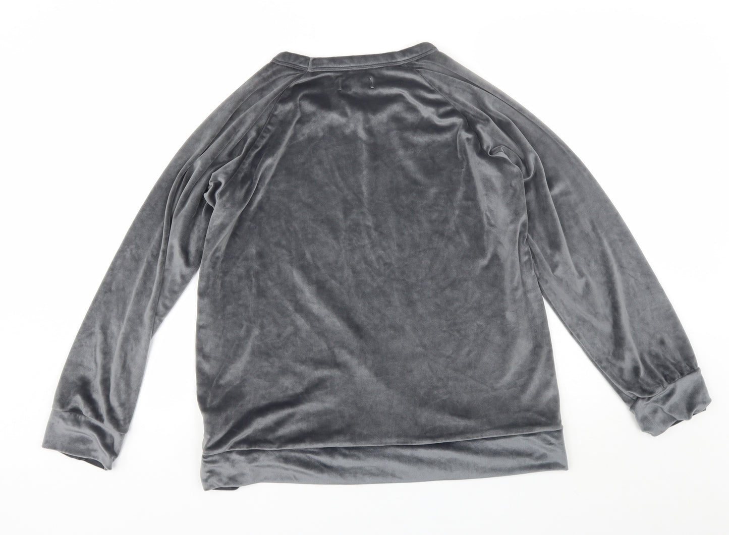 Wysteria Lane Womens Grey Round Neck  Polyester Pullover Jumper Size L