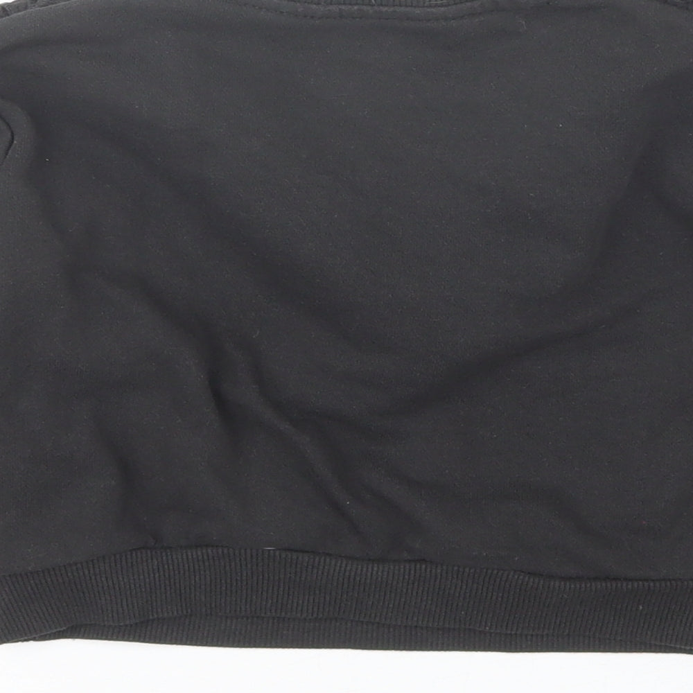 H&M Girls Black Round Neck  Cotton Pullover Jumper Size 2-3 Years