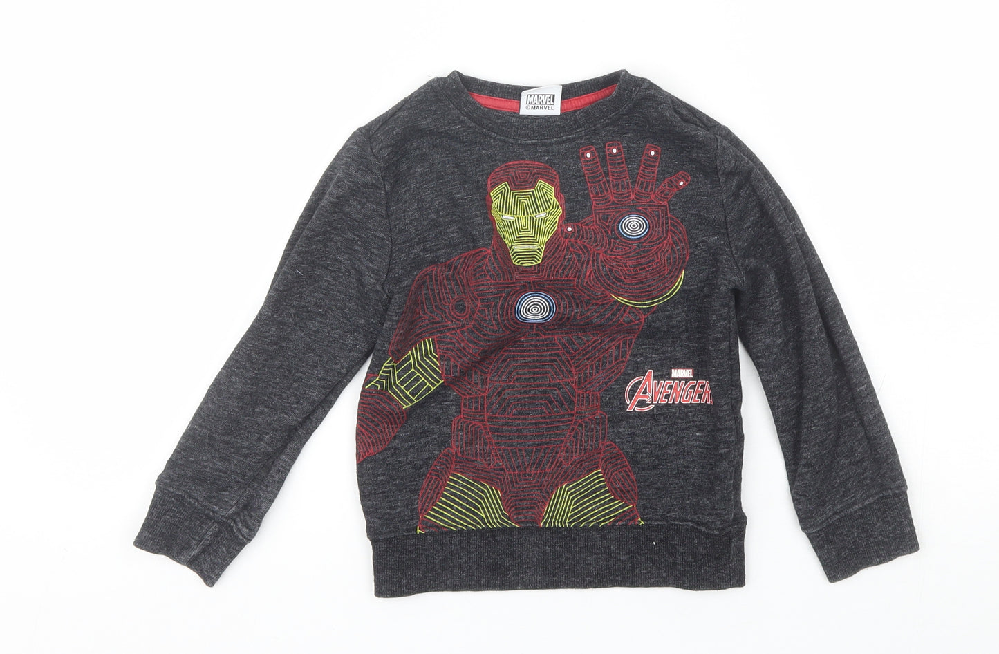 NEXT Boys Grey Round Neck  Cotton Pullover Jumper Size 4 Years   - Iron man