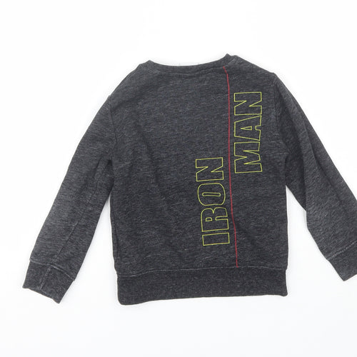 NEXT Boys Grey Round Neck  Cotton Pullover Jumper Size 4 Years   - Iron man