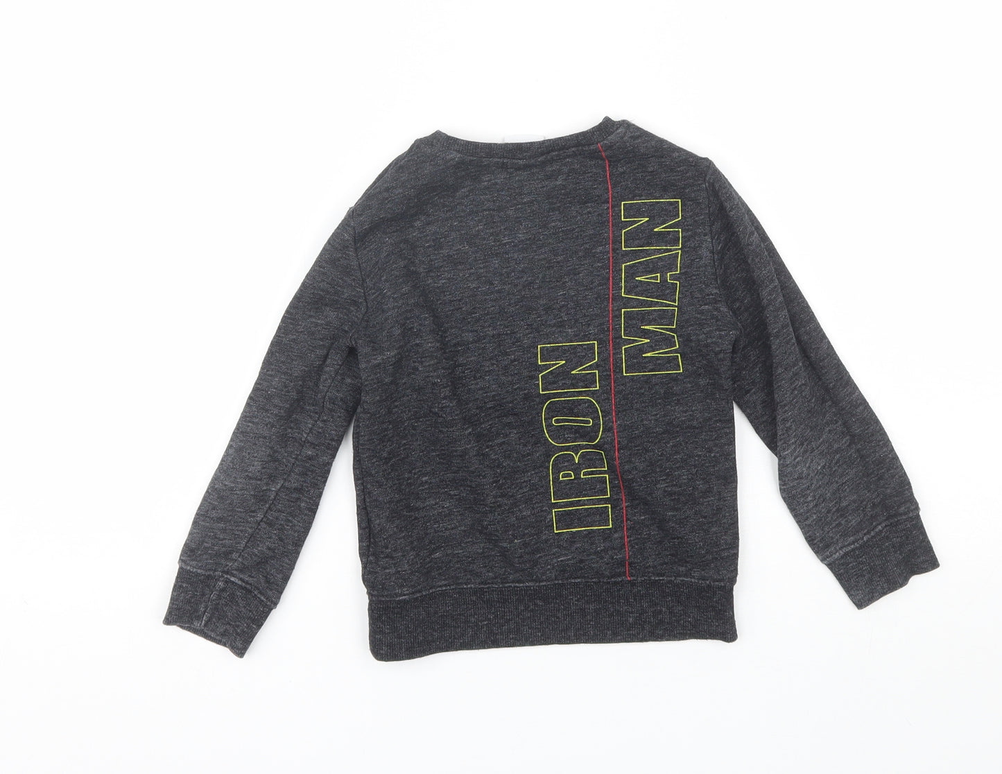 NEXT Boys Grey Round Neck  Cotton Pullover Jumper Size 4 Years   - Iron man