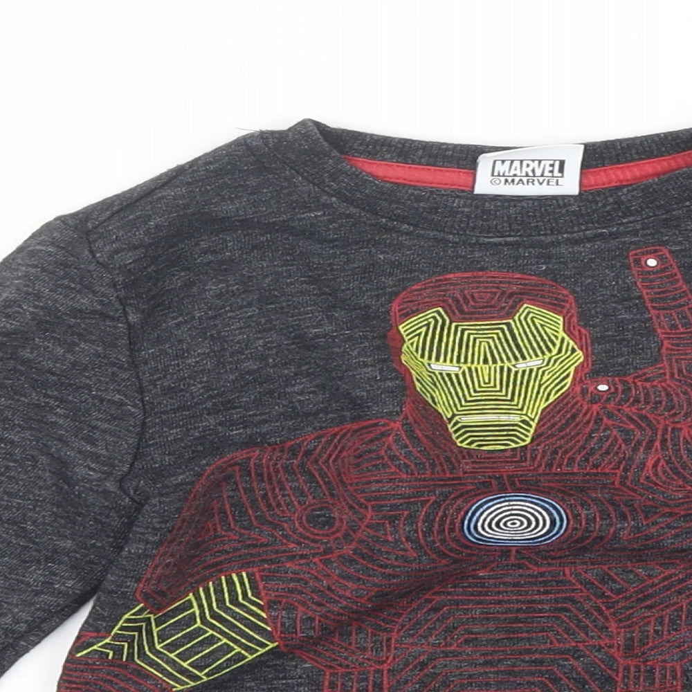 NEXT Boys Grey Round Neck  Cotton Pullover Jumper Size 4 Years   - Iron man