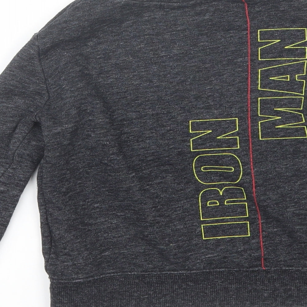 NEXT Boys Grey Round Neck  Cotton Pullover Jumper Size 4 Years   - Iron man