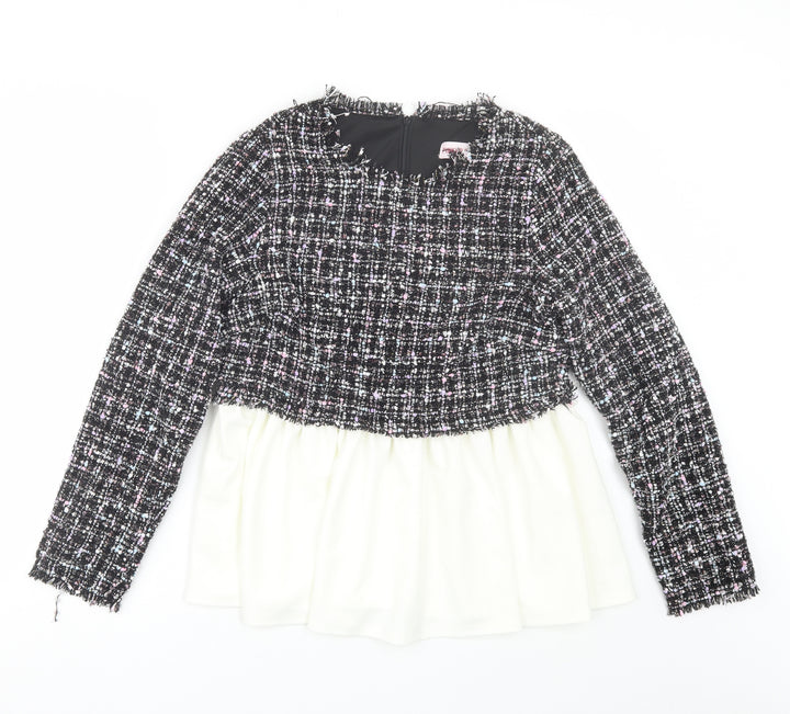 Pink Boutique Womens Black Round Neck Polyester Pullover Jumper Size 6