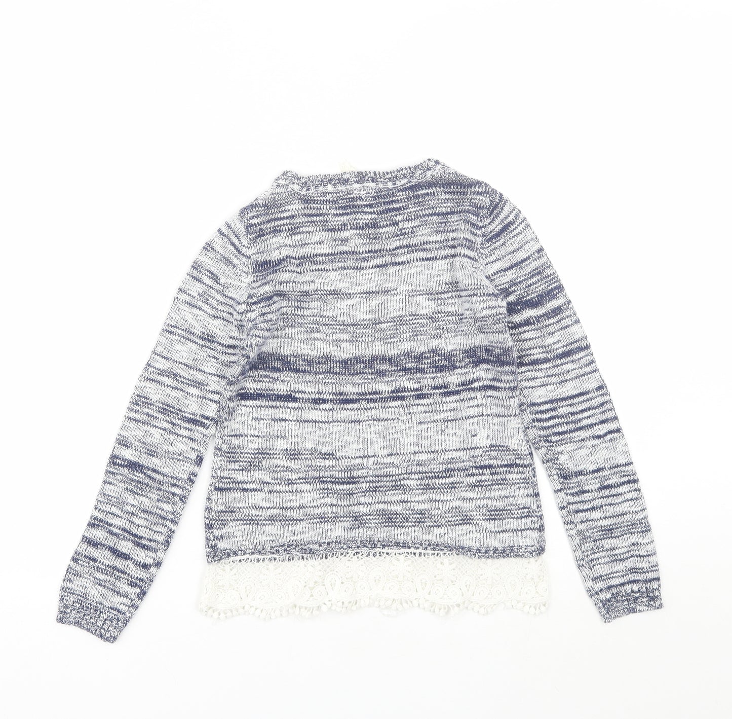 YD Girls Blue Round Neck  Acrylic Pullover Jumper Size 8-9 Years