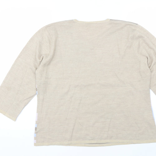 Country Casuals Womens Brown Round Neck  Acrylic Pullover Jumper Size L