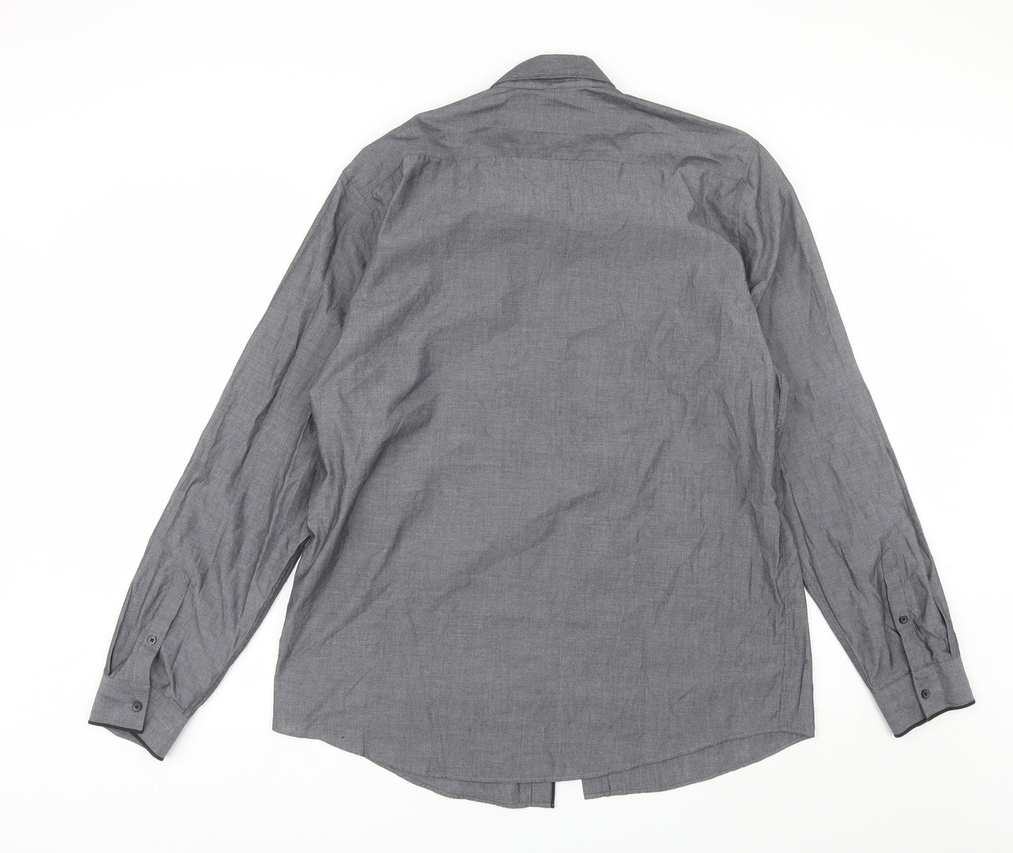 Primark Mens Grey  Polyester  Dress Shirt Size XL Collared