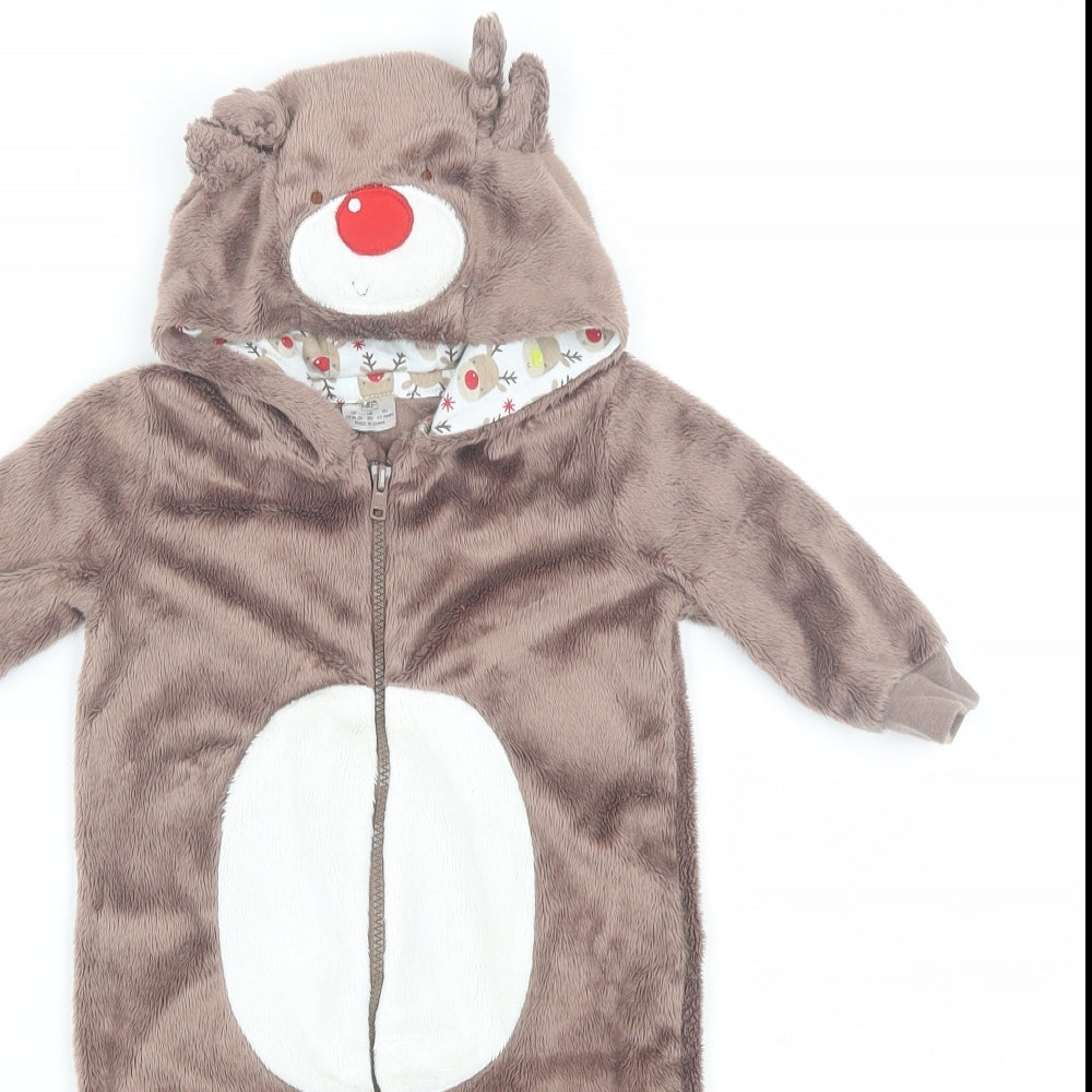 F&F Baby Brown  Polyester Babygrow One-Piece Size 3-6 Months