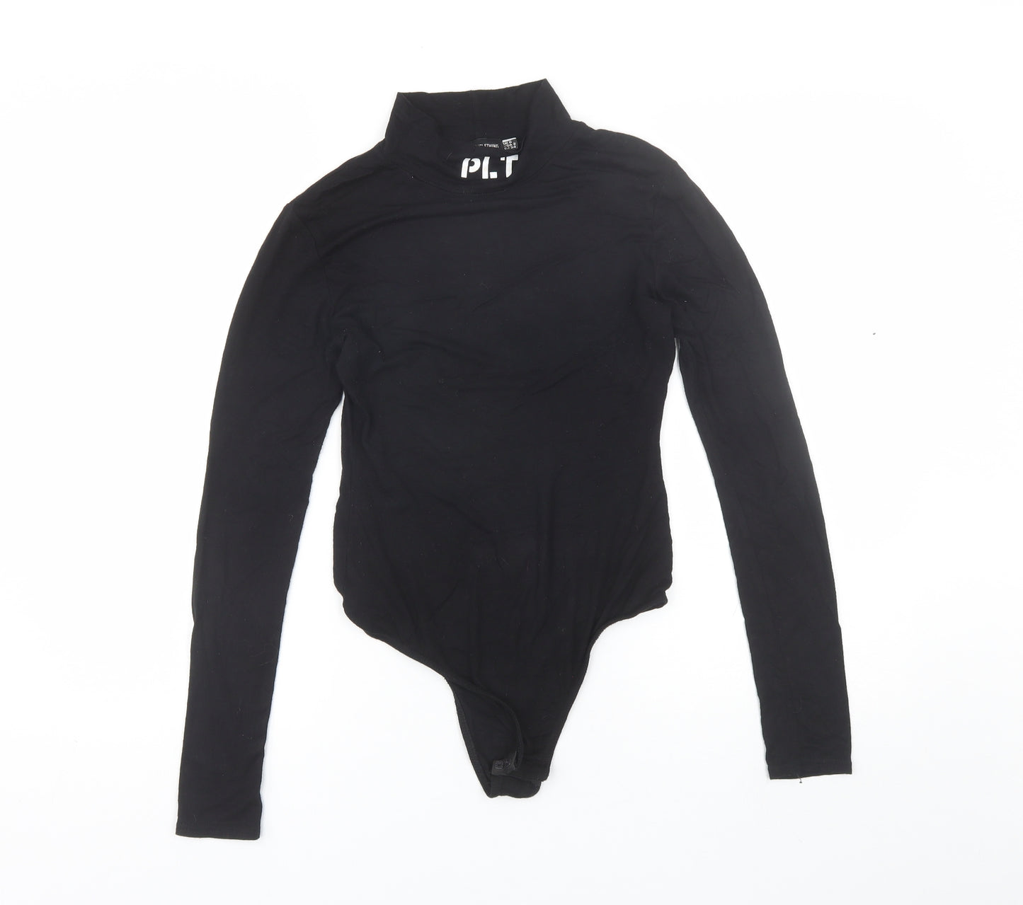 PRETTYLITTLETHING Womens Black  Viscose Bodysuit One-Piece Size 6