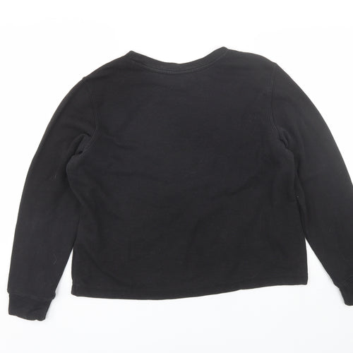 H&M Womens Black Round Neck  Cotton Pullover Jumper Size M