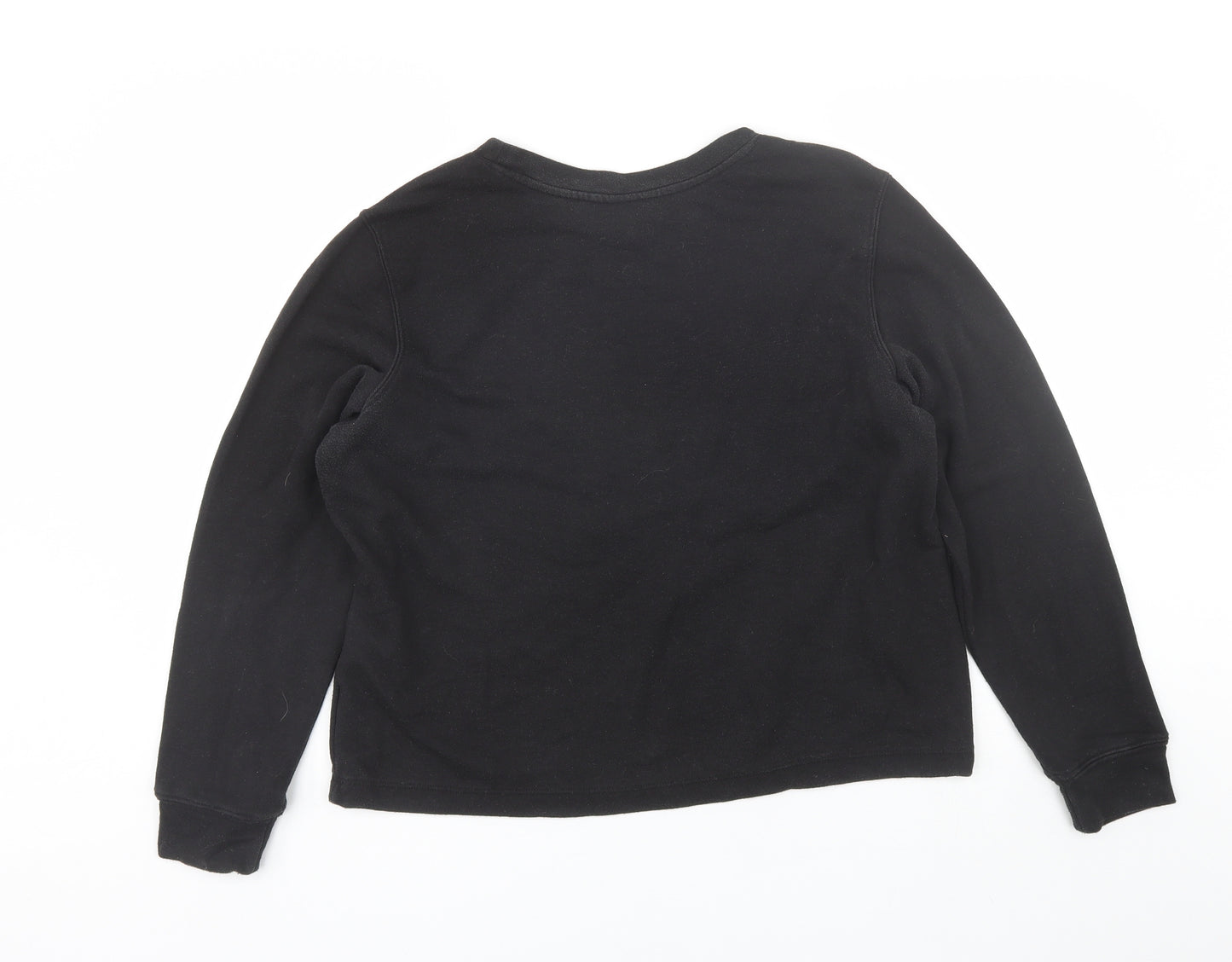 H&M Womens Black Round Neck  Cotton Pullover Jumper Size M