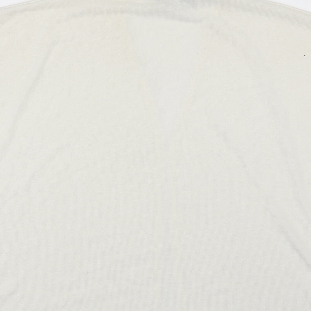 Dorothy Perkins Womens White V-Neck  Polyester Cardigan Jumper Size M