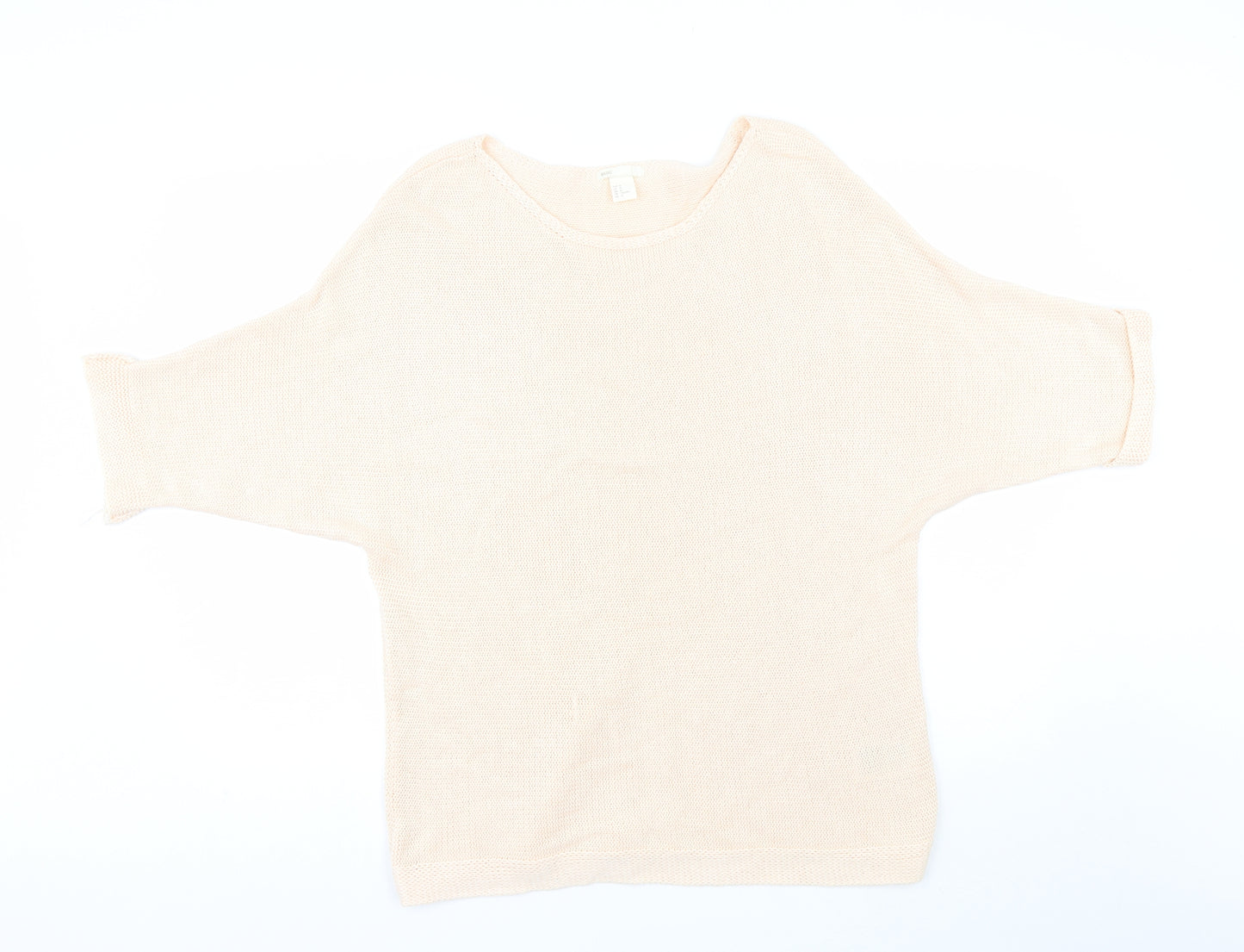 H&M Womens Pink Round Neck  Acrylic Pullover Jumper Size M