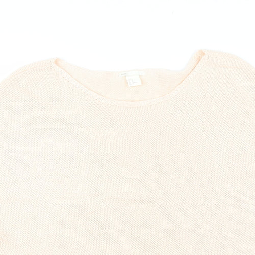 H&M Womens Pink Round Neck  Acrylic Pullover Jumper Size M