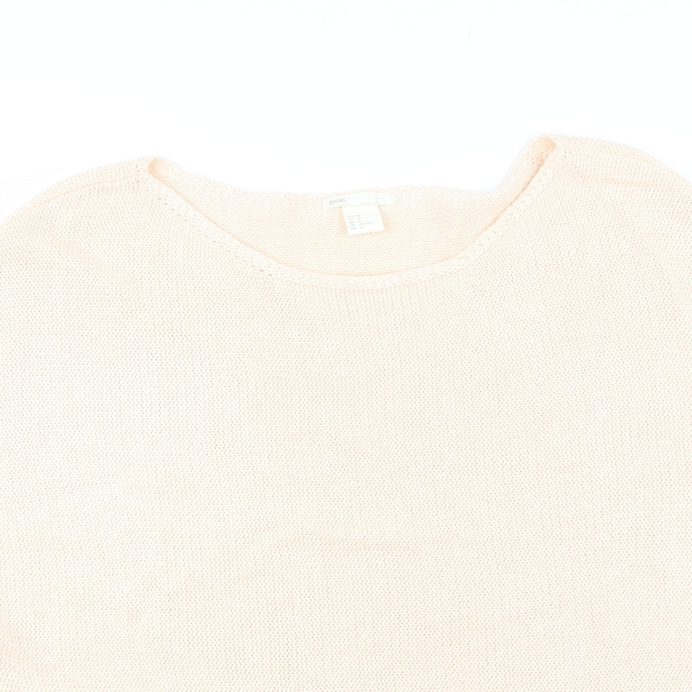 H&M Womens Pink Round Neck  Acrylic Pullover Jumper Size M