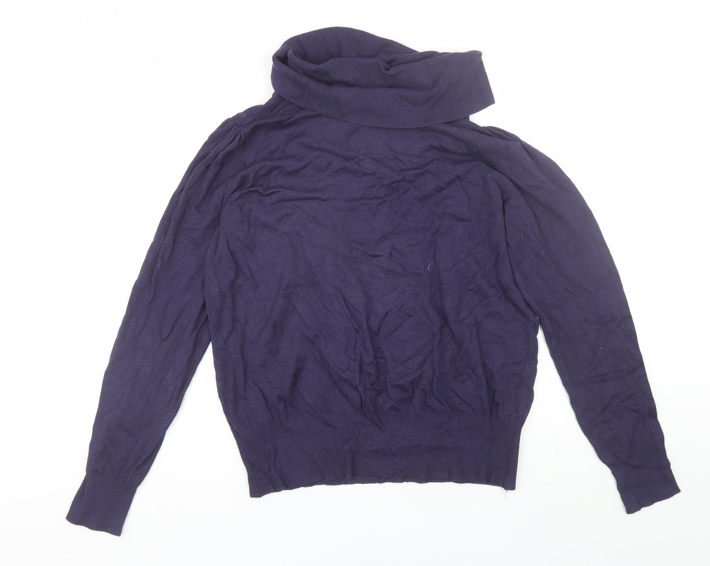 Marks and Spencer Womens Blue Cowl Neck  Viscose Pullover Jumper Size 16