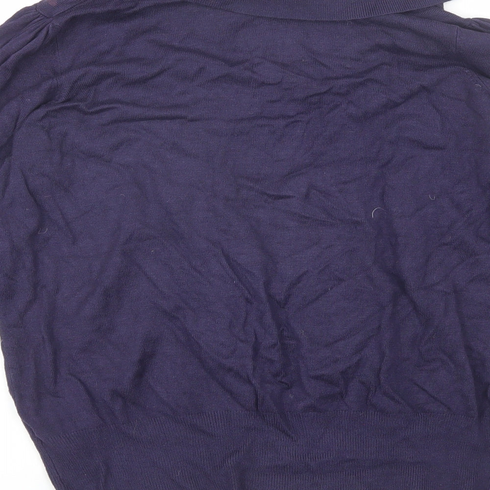 Marks and Spencer Womens Blue Cowl Neck  Viscose Pullover Jumper Size 16