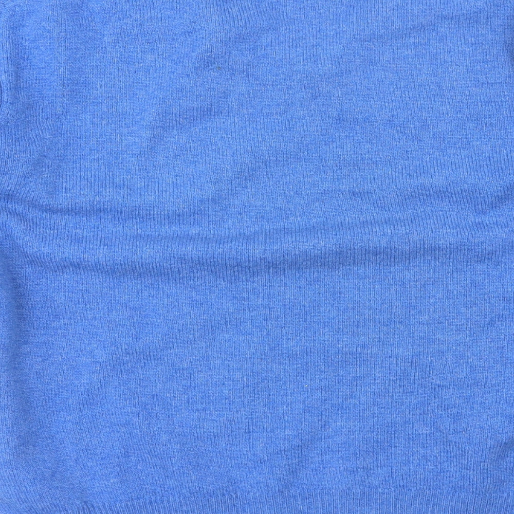 Hawick Knitwear Mens Blue V-Neck  Wool Pullover Jumper Size M