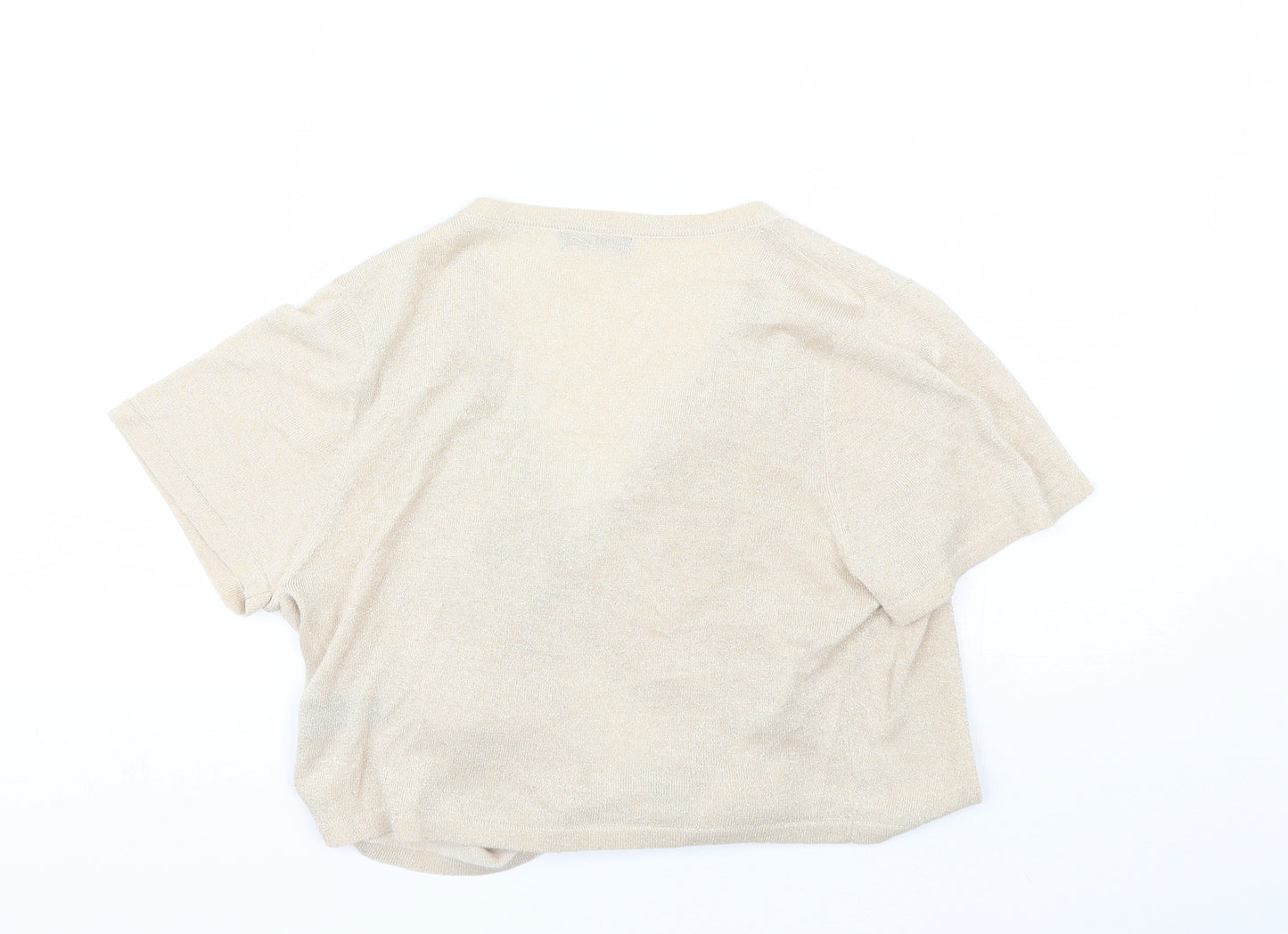 M&Co Womens Beige V-Neck  Viscose Shrug Jumper Size M