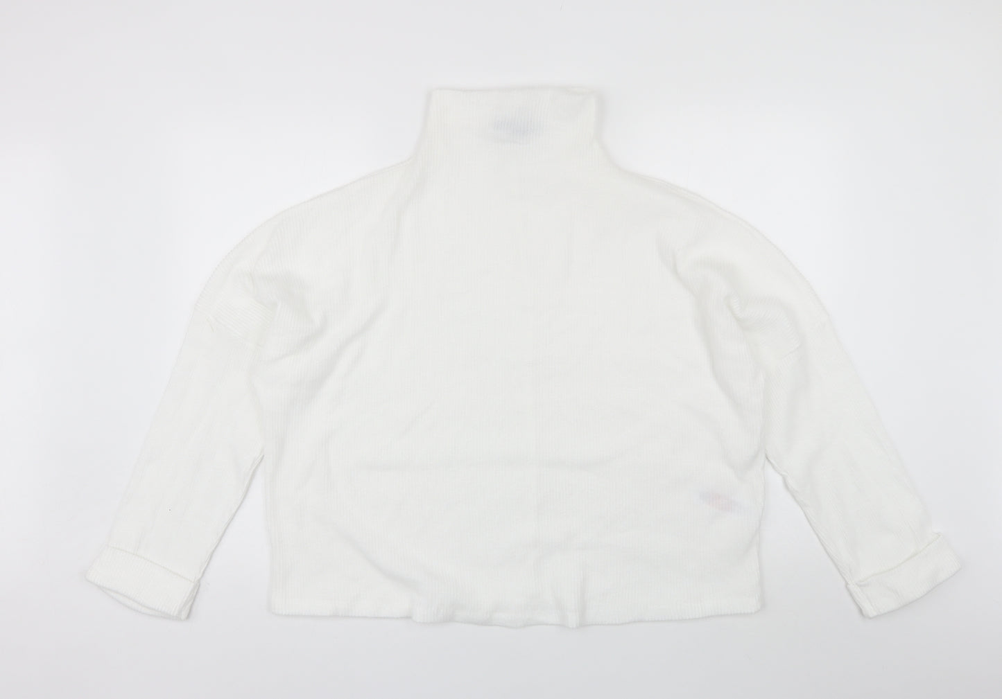 Primark Womens White High Neck  Polyester Pullover Jumper Size XL