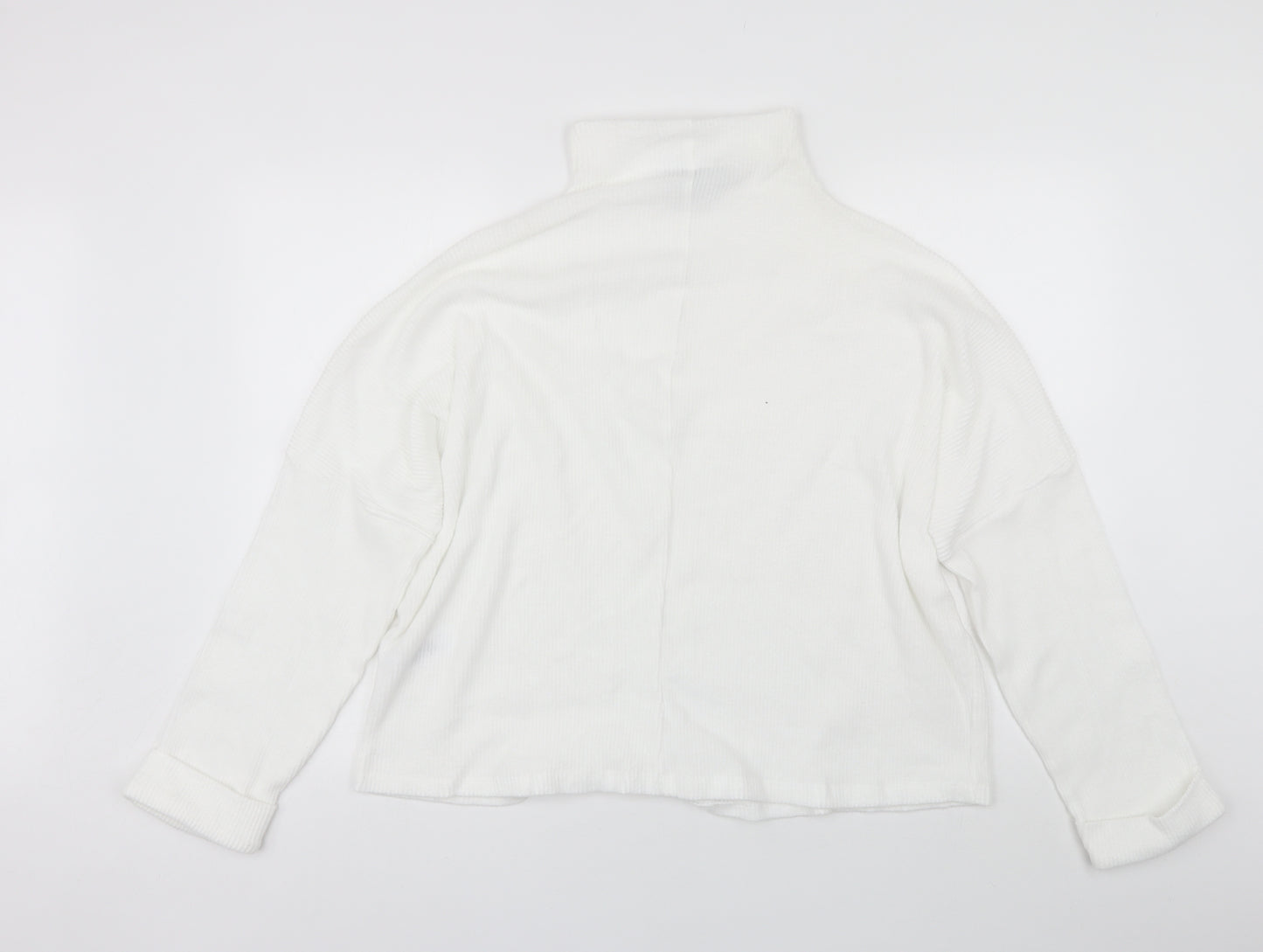 Primark Womens White High Neck  Polyester Pullover Jumper Size XL