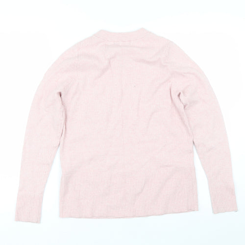 Marks and Spencer Womens Pink Round Neck  Viscose Pullover Jumper Size 14
