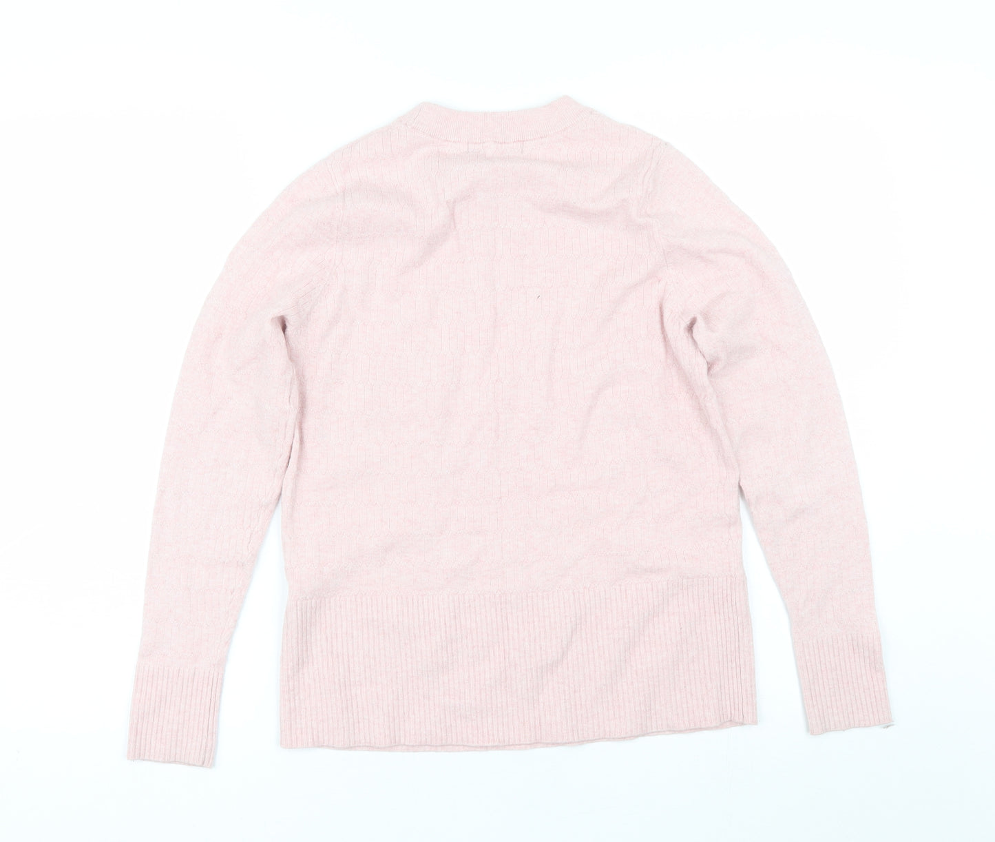 Marks and Spencer Womens Pink Round Neck  Viscose Pullover Jumper Size 14