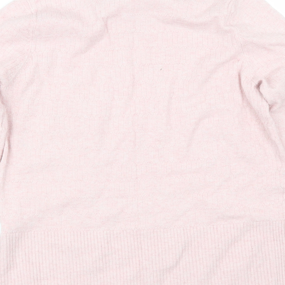 Marks and Spencer Womens Pink Round Neck  Viscose Pullover Jumper Size 14
