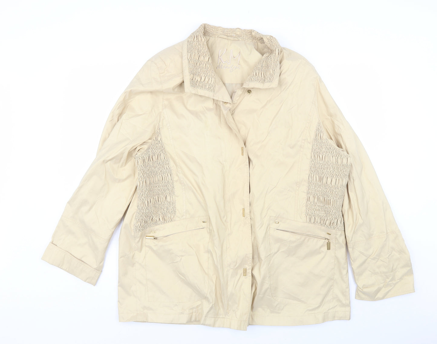 KM Design Womens Gold   Windbreaker Jacket Size 18