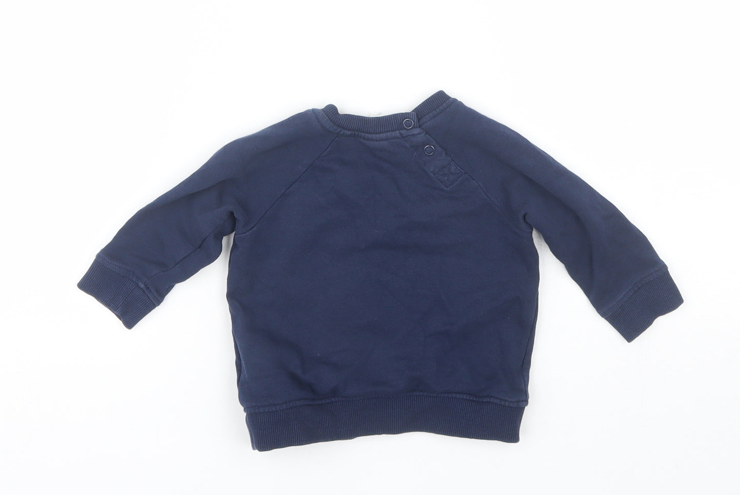H&M Baby Blue  Cotton Pullover Jumper Size 6-9 Months   - Fox