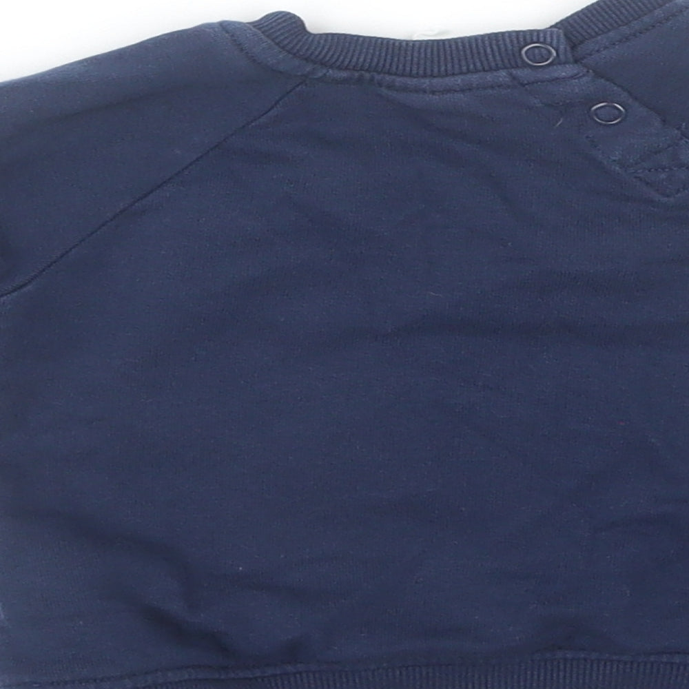 H&M Baby Blue  Cotton Pullover Jumper Size 6-9 Months   - Fox