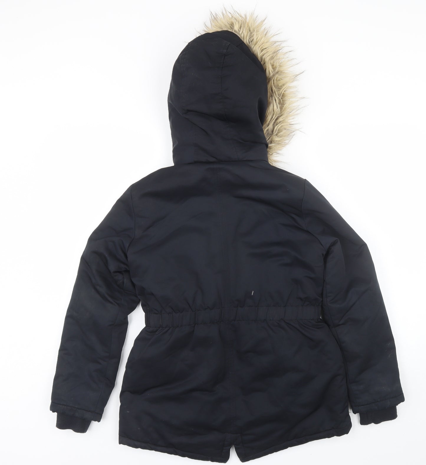 F&F Girls Black   Parka Jacket Size 11-12 Years