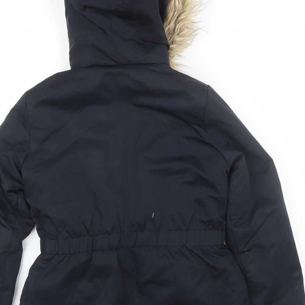 F&F Girls Black   Parka Jacket Size 11-12 Years