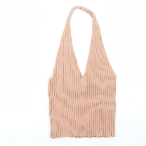 FOREVER 21 Womens Pink  Cotton Basic Tank Size L Halter