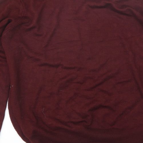 River Island Mens Red Round Neck  Acrylic Pullover Jumper Size S