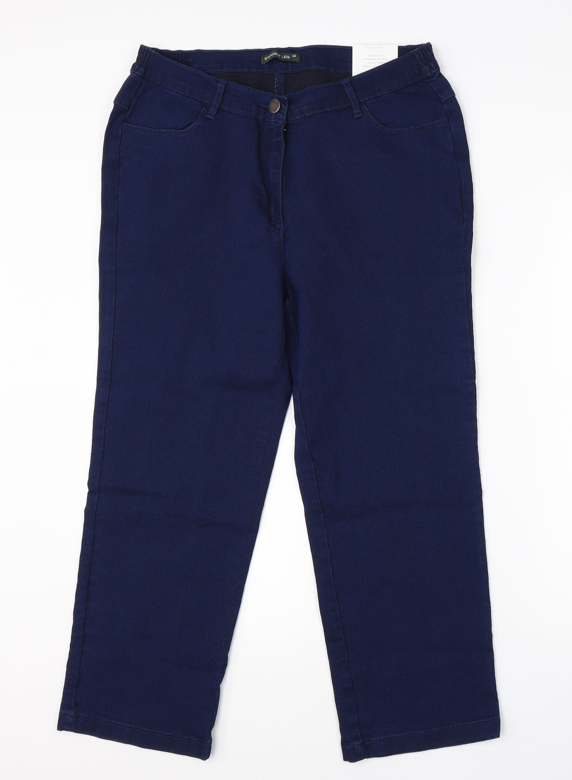 Sara Womens Blue  Cotton Straight Jeans Size 16 L20.5 in Regular
