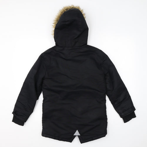 Primark Boys Black   Jacket Coat Size 9-10 Years  Zip