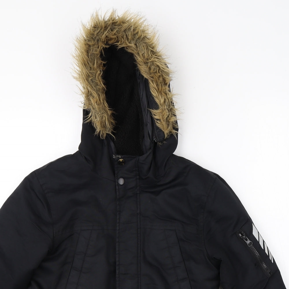Primark Boys Black   Jacket Coat Size 9-10 Years  Zip