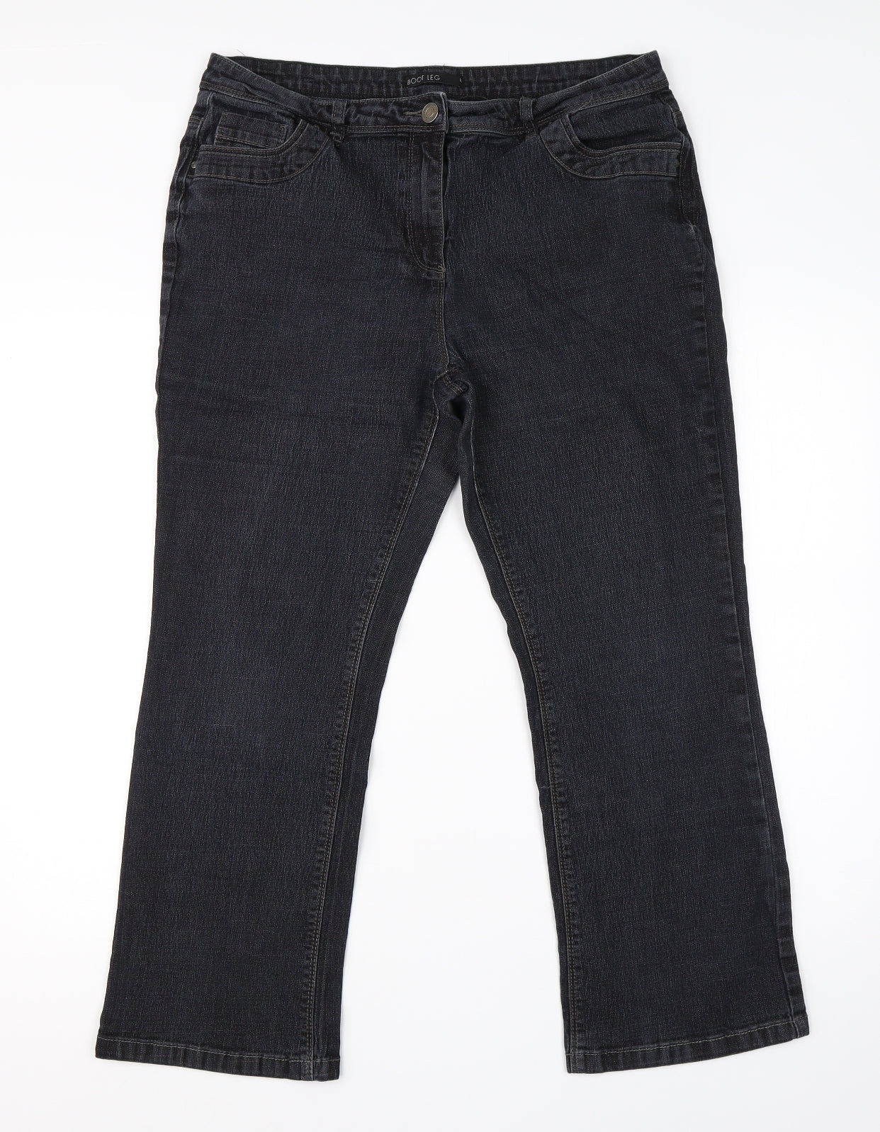 Bonmarché Womens Blue  Cotton Bootcut Jeans Size 16 L23 in Regular