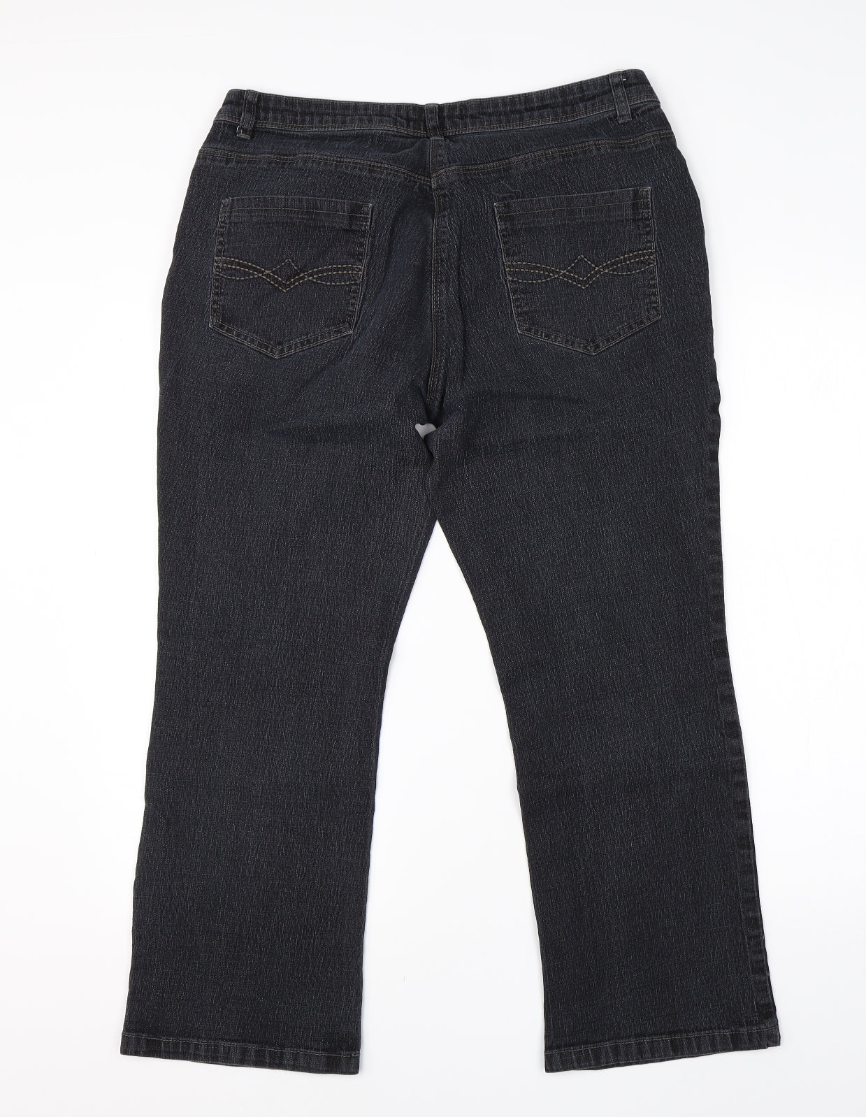 Bonmarché Womens Blue  Cotton Bootcut Jeans Size 16 L23 in Regular
