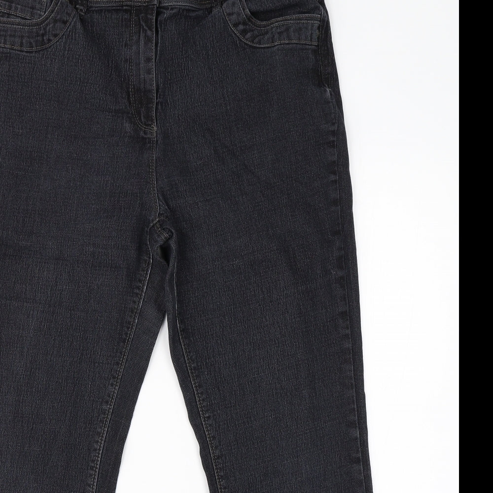 Bonmarché Womens Blue  Cotton Bootcut Jeans Size 16 L23 in Regular