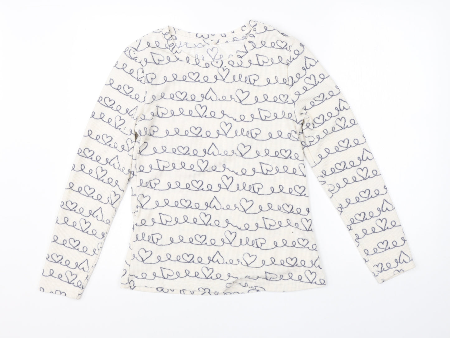 George Girls White  Polyester  Pyjama Top Size 8-9 Years