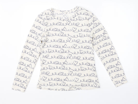 George Girls White  Polyester  Pyjama Top Size 8-9 Years