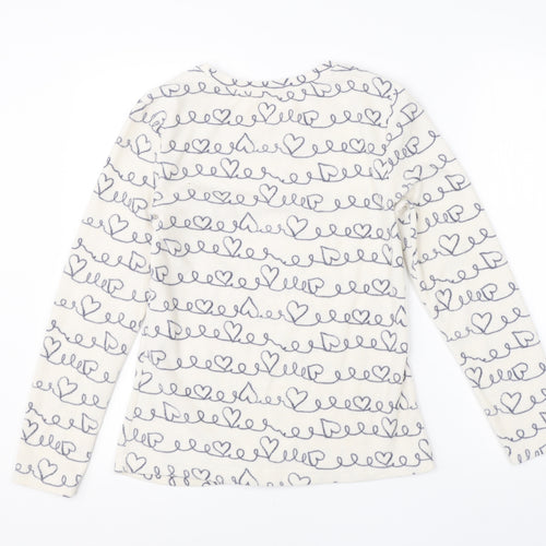 George Girls White  Polyester  Pyjama Top Size 8-9 Years